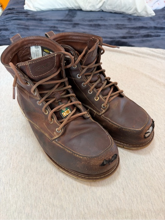 Keen Other - Keen Men’s Brown Leather Lace-Up Work Boots
